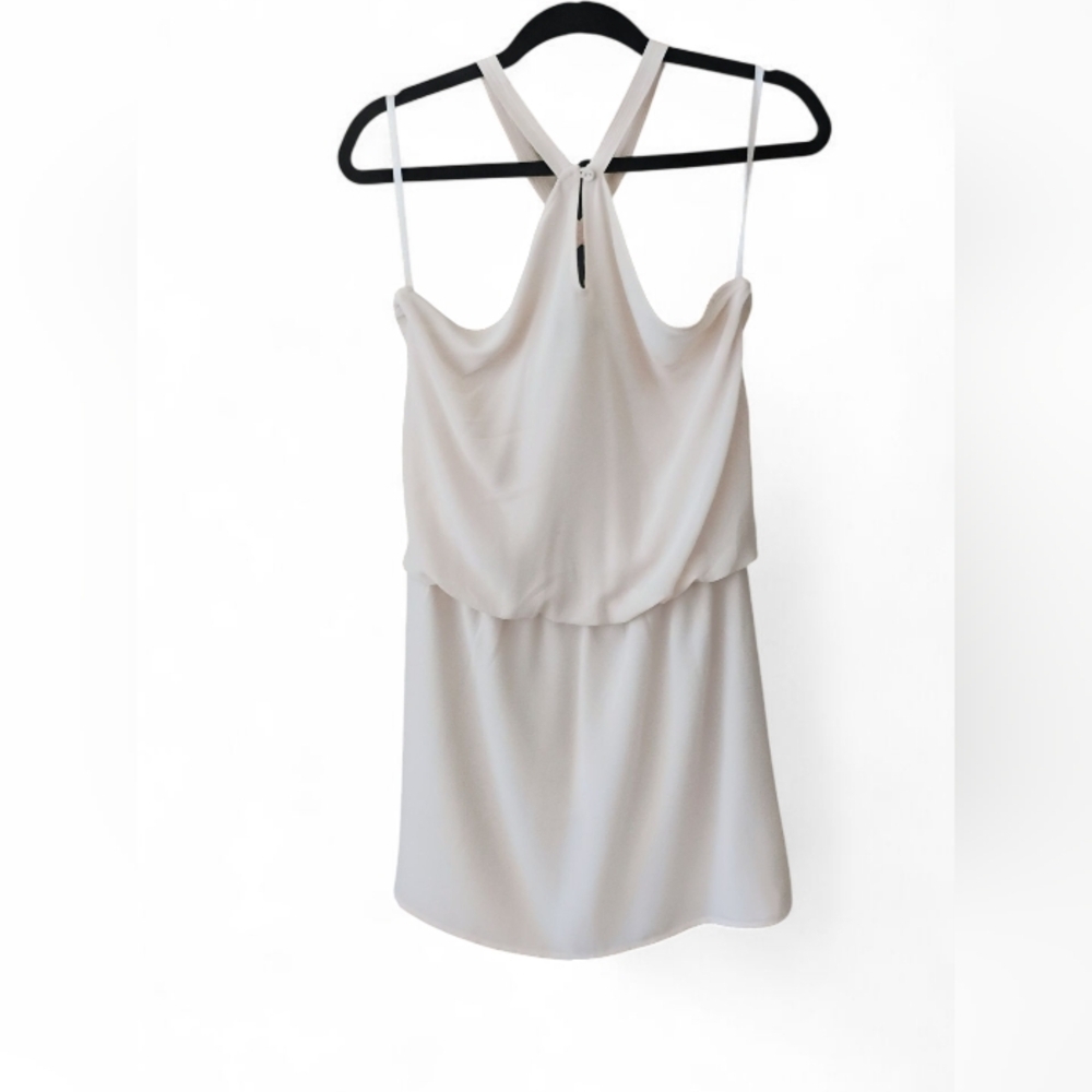 Naked Zebra Cream Colored Keyhole Spring Strapless Dress SZ L